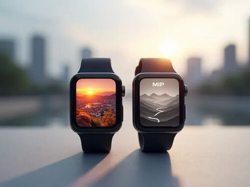 Perusahaan terbaru Blog tentang AMOLED Vs MIP Membandingkan Teknologi Tampilan Smartwatch