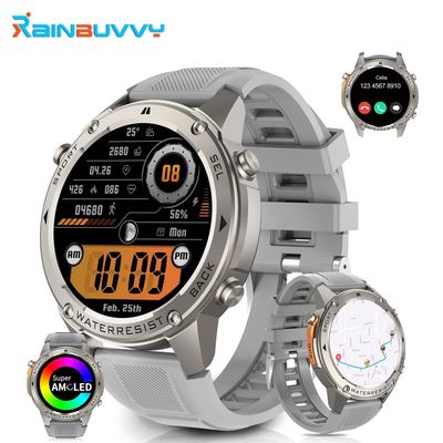 1.43''HD Tampilan Kelas Militer Smart Watch GPS Kompas Waterproof Smart Watch Untuk Android
