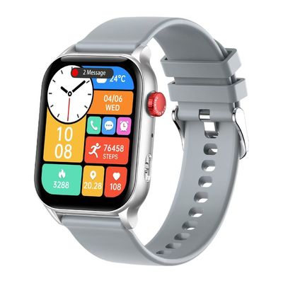 Harga yang bagus Rainbuvvy KR86 Bentuk persegi panjang Smart Watch Perak Gaya Mode Pemantauan Kesehatan on line