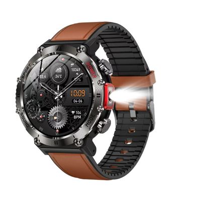 Harga yang bagus 1GB ROM Bentuk Bulat Smart Watch Wireless Charging Detak Jantung Tekanan Darah Jam on line
