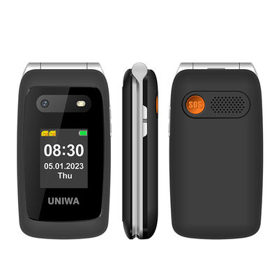 Harga yang bagus UNIWA V202T Hitam Orang Tua Smartphone 1450mAh Tombol SOS Kekuatan Tinggi on line