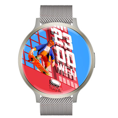 1.73 '' AMOLED HD Display Bentuk Bulat Smart Watch Konsumsi Sensor Detak Jantung