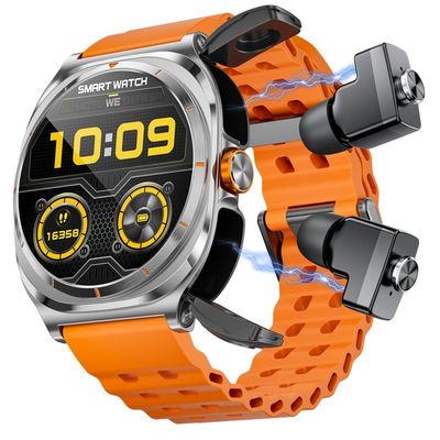 TWS Smart Watch Bahan PC paduan tahan lama IP67 Waterproof Full Touch Screen GT98