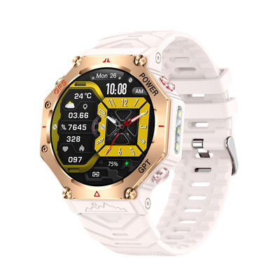 KC91 GPS jam tangan pintar 1.39'support layar GPT senter Bluetooth multi olahraga