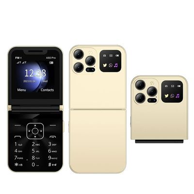 Harga yang bagus 2G GSM A50 Pro Flip Ponsel Dual SIM Call Recording Speed Dial Torch Magic Voice 2.4