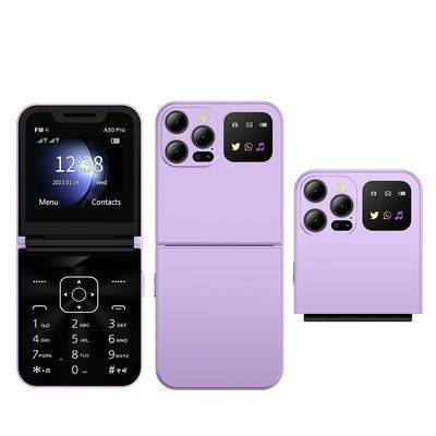 Harga yang bagus 2G Feature Phone A50 PRO dengan MTK CPU 2.4 inci Layar 1350mAh Flip Design dan Speed Dial on line