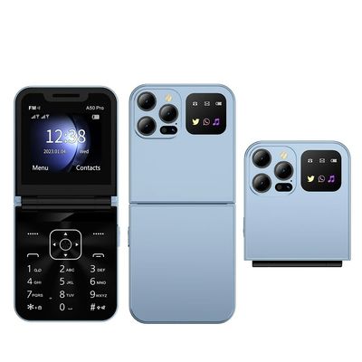 Harga yang bagus A50 PRO 2G Fitur Ponsel Flip Desain Speed Dial Blacklist Lampu senter LED Dapatkan Terhubung on line