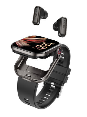 T99 TWS Smart Watch 2-in-1 Bluetooth Earphones 2.02''TFT layar persegi Bluetooth Call
