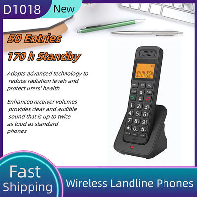 D1018 Telepon Tetap Nirkabel LCD Radiasi Rendah dengan Fungsi Panggilan Bebas Genggam untuk Kantor atau Rumah Tinggi sekitar 21cm/8.27in