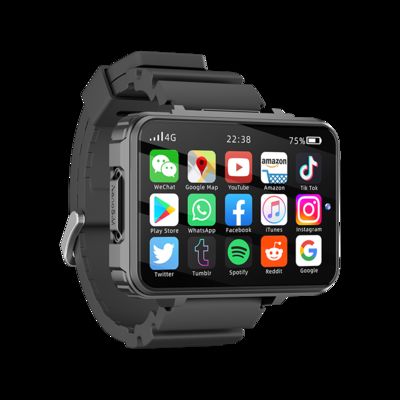 Jam Tangan Pintar Amoled Besar 2.4 inci Dengan Kamera Ganda GPS WIFI Slot Kartu SIM Main Game