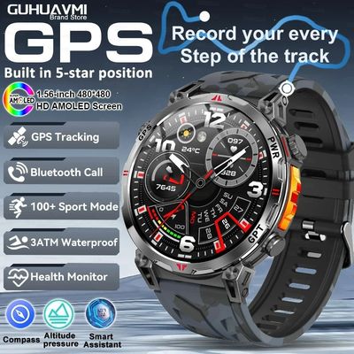 Harga yang bagus BT Panggilan Profesional GPS AMOLED 650Mah 3ATM Tahan Air Pelacakan Kebugaran Olahraga Smartwatch on line
