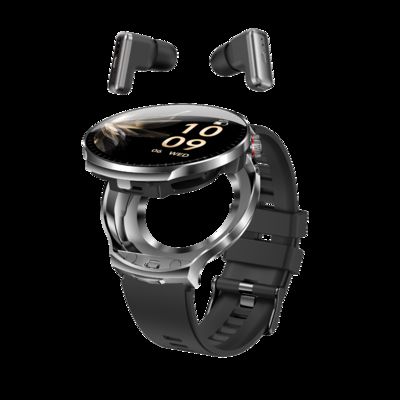 T100 Pria TWS 2 in 1 Wireless Bluetooth Call Headset Detak Jantung Olahraga Musik Earbuds Smartwatch