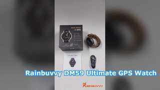 Rainbuvvy DM59 Jam Tangan Pintar GPS 1.43 ''AMOLED Dengan Peta Offline 5ATM Tahan Air 500mAh levati