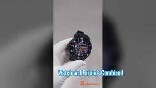 Earphone Jam Tangan Pintar Peningkatan Baru 2-in-1 TWS Nirkabel Combo Bluetooth Talk Earbud Headset Putar Musik